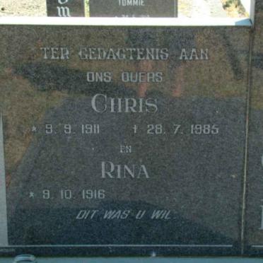 JAGER Chris, de 1911-1985 &amp; Rina 1916-