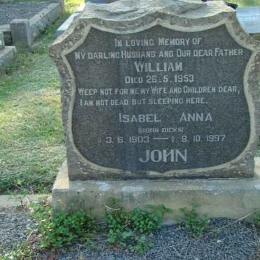 JOHN William -1953 &amp; Isabel Anna DICKS 1903-1997