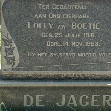 JAGER Lolly, de 1916-1953