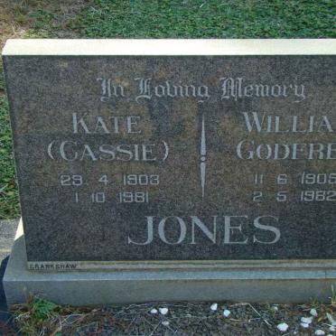 JONES William Godfrey 1905-1982 &amp; Kate 1903-1981