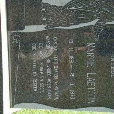 KRITZINGER Martie Laetitia 1951-1973