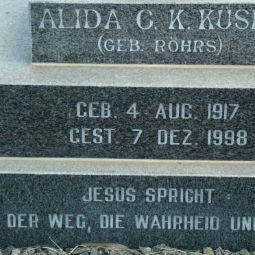 KUSEL Alida C.K. nee ROHRS 1917-1998