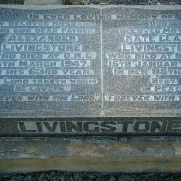 LIVINGSTONE Alexander -1947 &amp; Kate Clark -1986