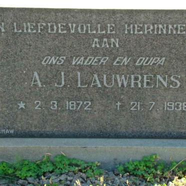 LAUWRENS A.J. 1872-1938