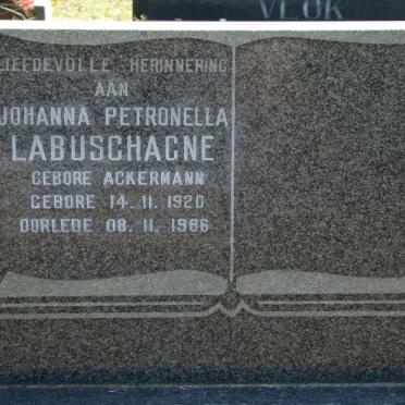 LABUSCHAGNE Johanna Petronella nee ACKERMANN 1920-1986