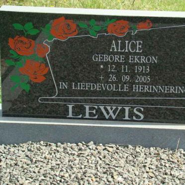 LEWIS Alice nee EKRON 1913-2005