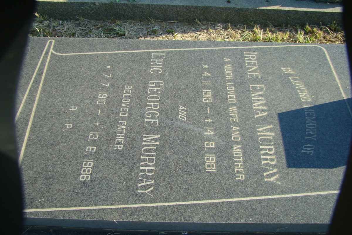 MURRAY Eric George 1910-1986 &amp; Irene Emma 1913-1981