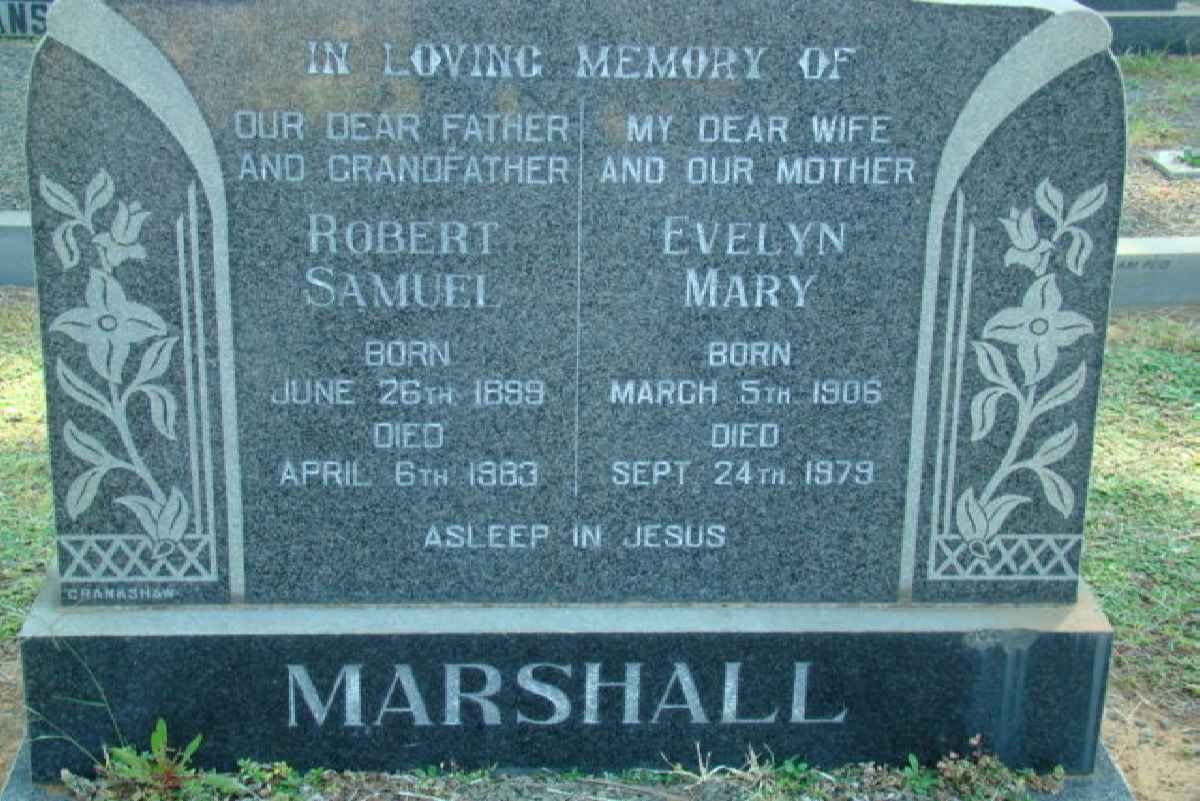 MARSHALL Robert Samuel 1899-1983 &amp; Evelyn Mary 1906-1979