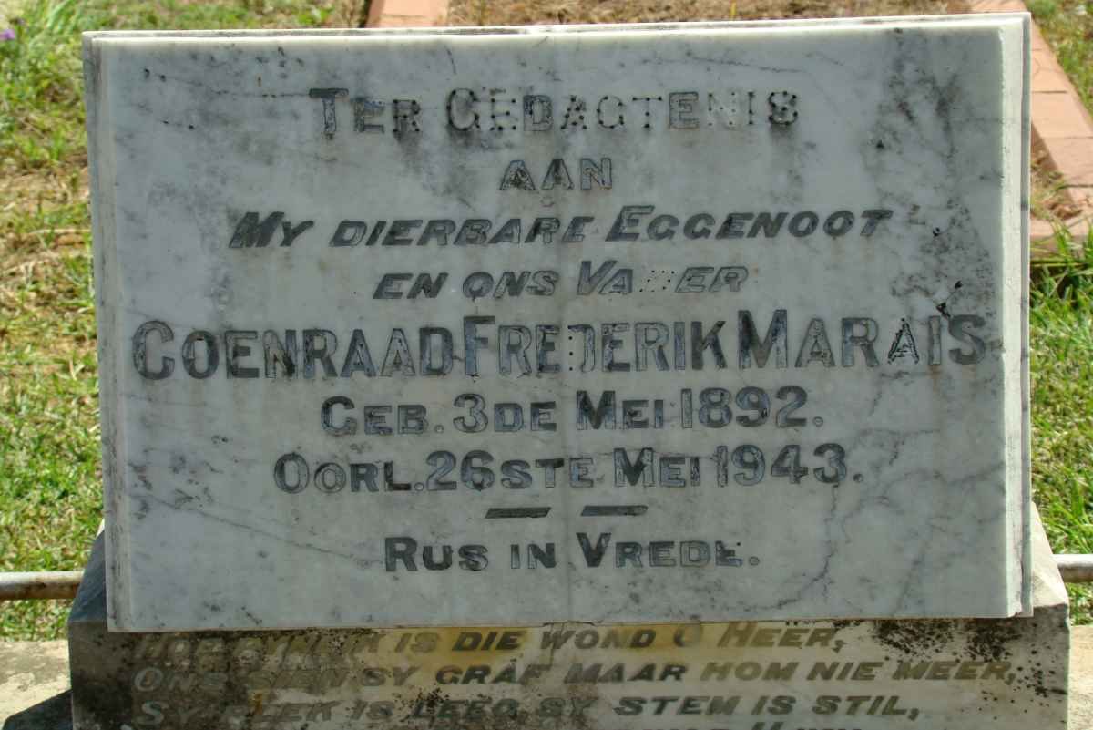 MARAIS Coenraad Frederik 1892-1943