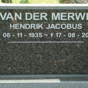 MERWE Hendrik Jacobus, van der 1935-2002
