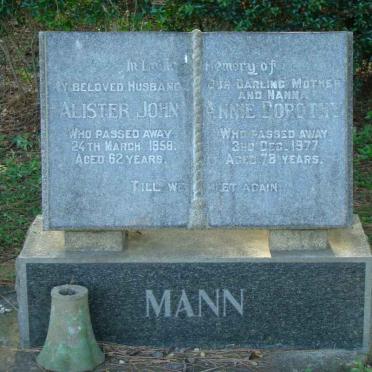 MANN Alister John -1958 &amp; Annie Dorothy -1977