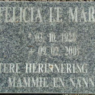MARAIS Felecia I.T. 1926-2001