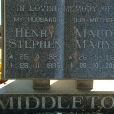 MIDDLETON Henry Stephen 1923-1985 &amp; Maud Mary 1923-2004
