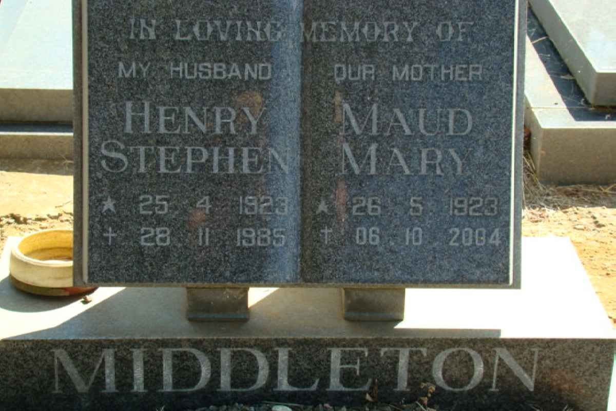MIDDLETON Henry Stephen 1923-1985 &amp; Maud Mary 1923-2004