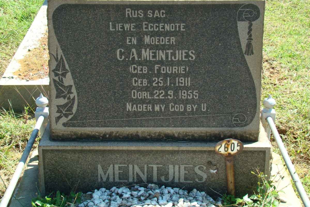 MEINTJIES C.A. nee FOURIE 1911-1955