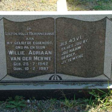 MERWE Willie Adriaan, van der 1942-1987