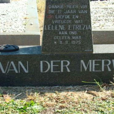 MERWE  I. Elene Etrezia, van der  -1975