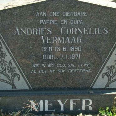 MEYER Andries Cornelius Vermaak 1890-1971