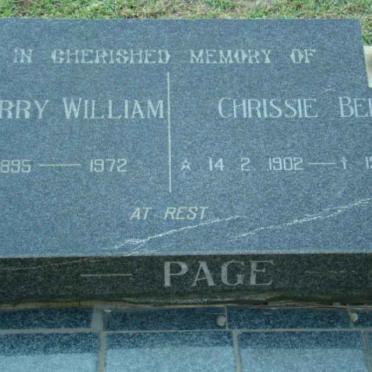 PAGE Harry William 1895-1972 &amp; Chrissie Beryl 1902-1990