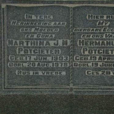 POTGIETER Hermanus A. 1888-1945 &amp; Marthina J.M. 1903-1978