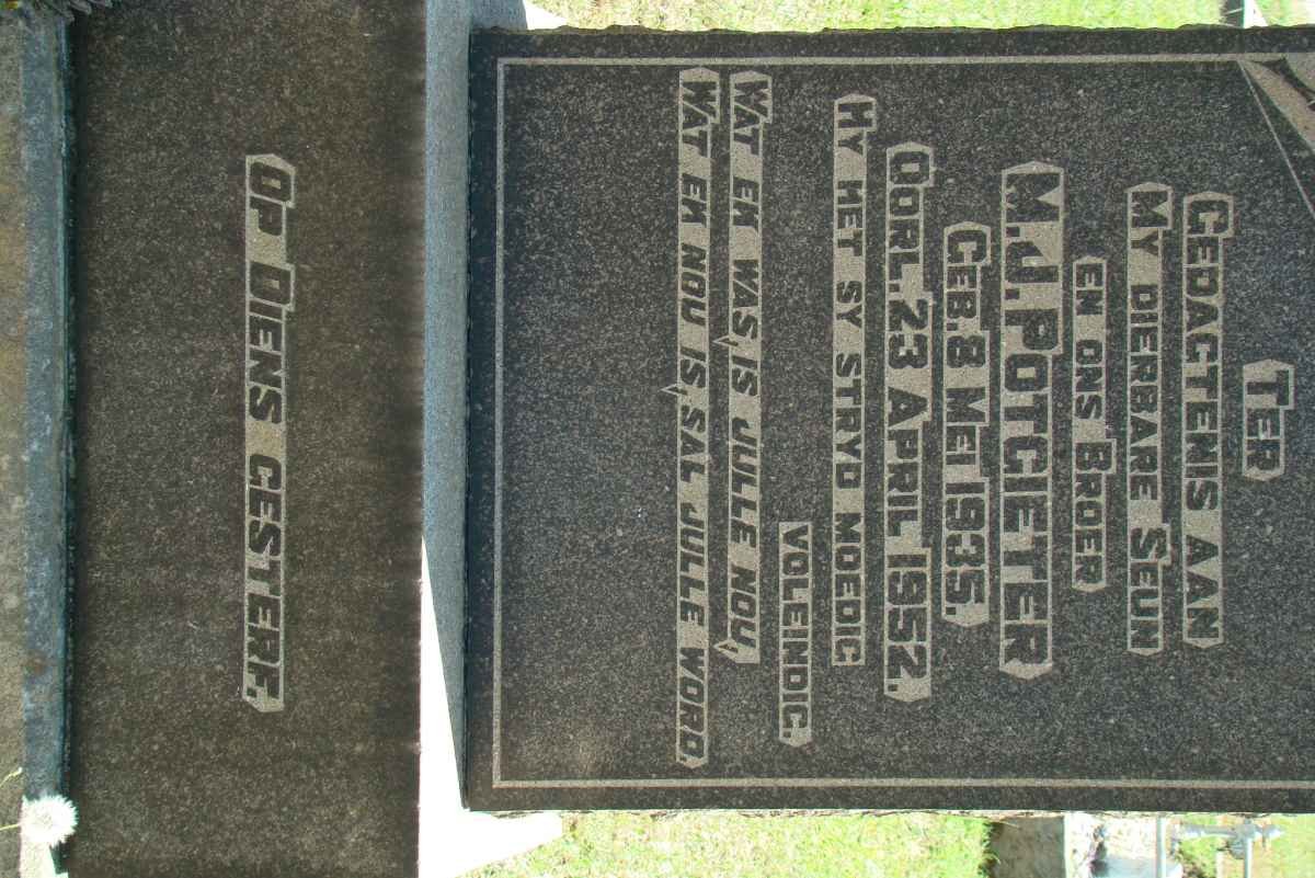 POTGIETER M.J. 1935-1952