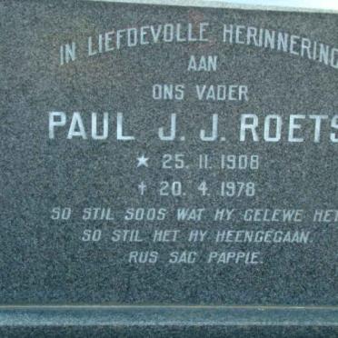 ROETS Paul J.J. 1908-1978