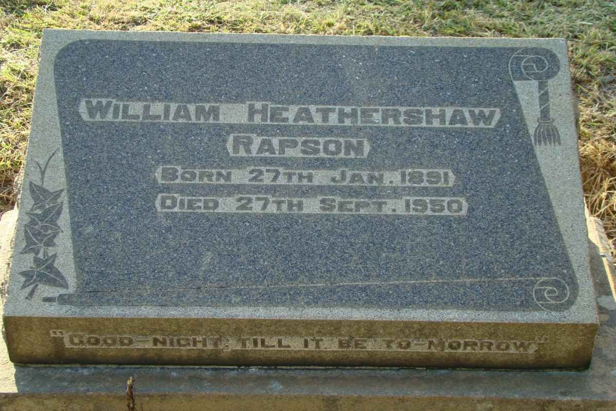 RAPSON William Heathershaw 1891-1950
