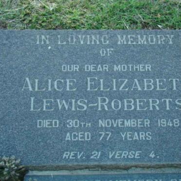 ROBERTS Alice Elizabeth, Lewis -1948