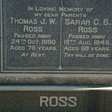 ROSS Thomas J.W. -1950 &amp; Sara C.B. -1949
