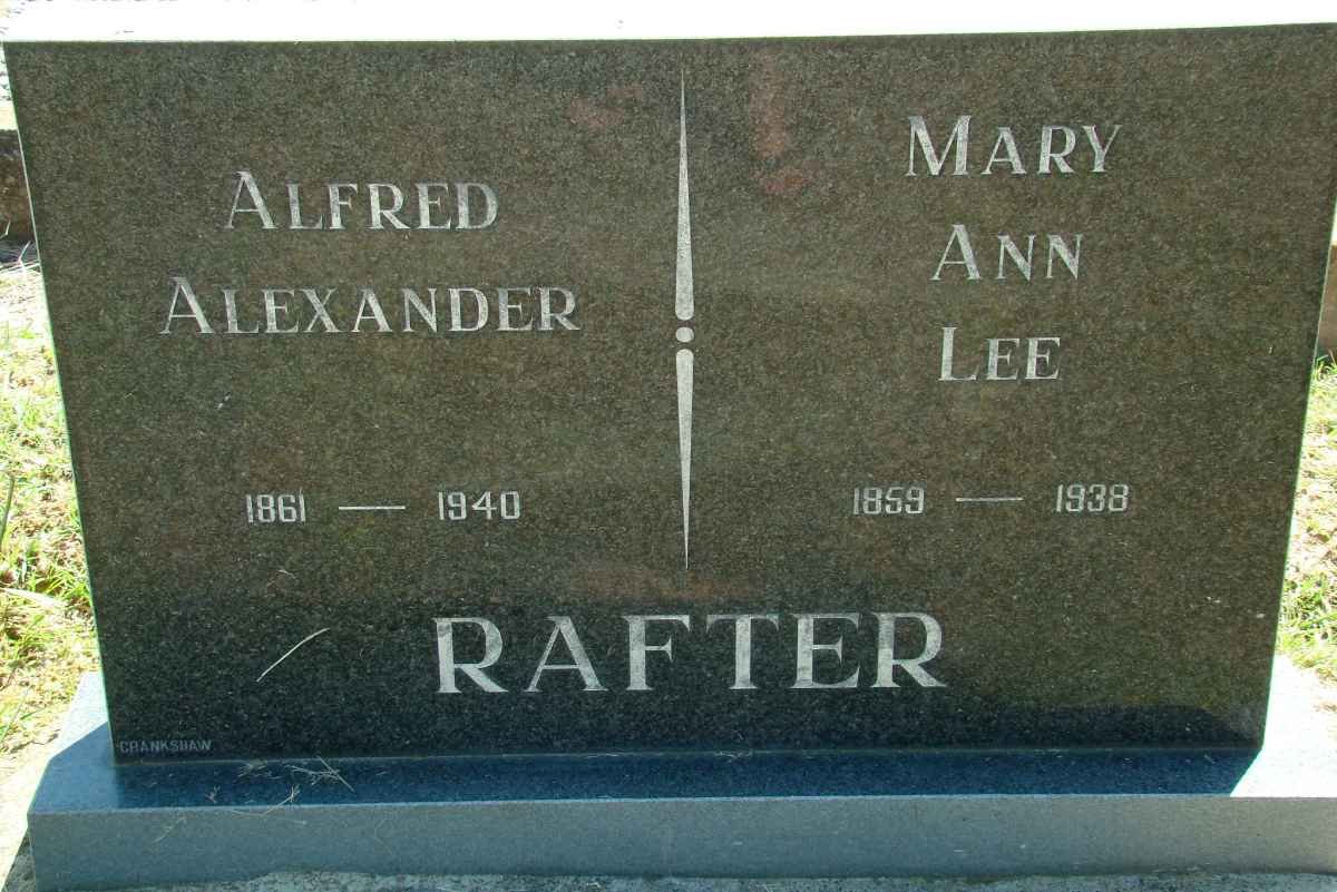 RAFTER Alfred Alexander 1861-1940 &amp; Mary Ann Lee 1859-1938