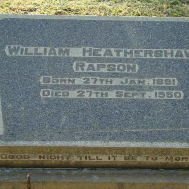 RAPSON William Heathershaw 1891-1950