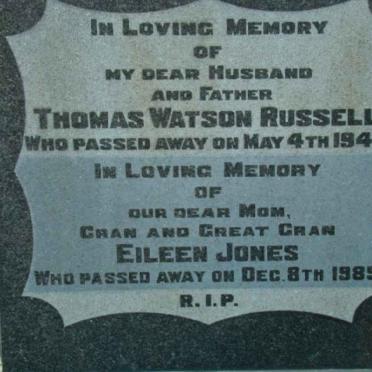 RUSSELL Thomas Watson -1948 &amp; Eileen Jones -1985
