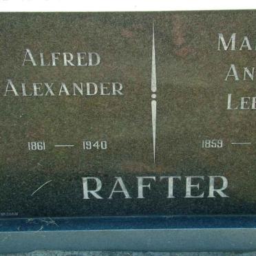 RAFTER Alfred Alexander 1861-1940 &amp; Mary Ann Lee 1859-1938