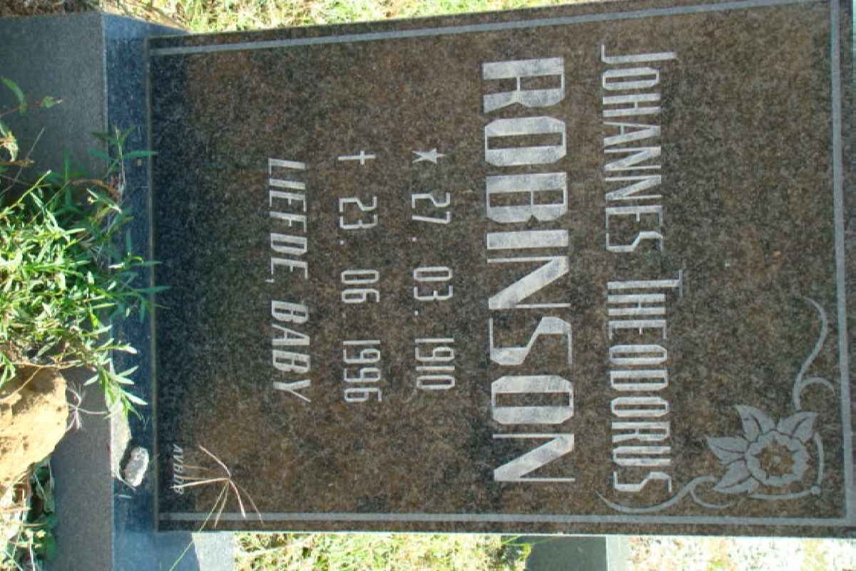 ROBINSON Johannes Theodorus 1910-1996