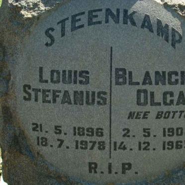 STEENKAMP Louis Stefanus 1896-1978 &amp; Blanche Olga BOTTON 1904-1965