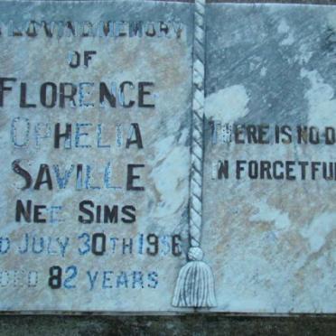 SAVILLE Florence Ophelia nee SIMS -1956