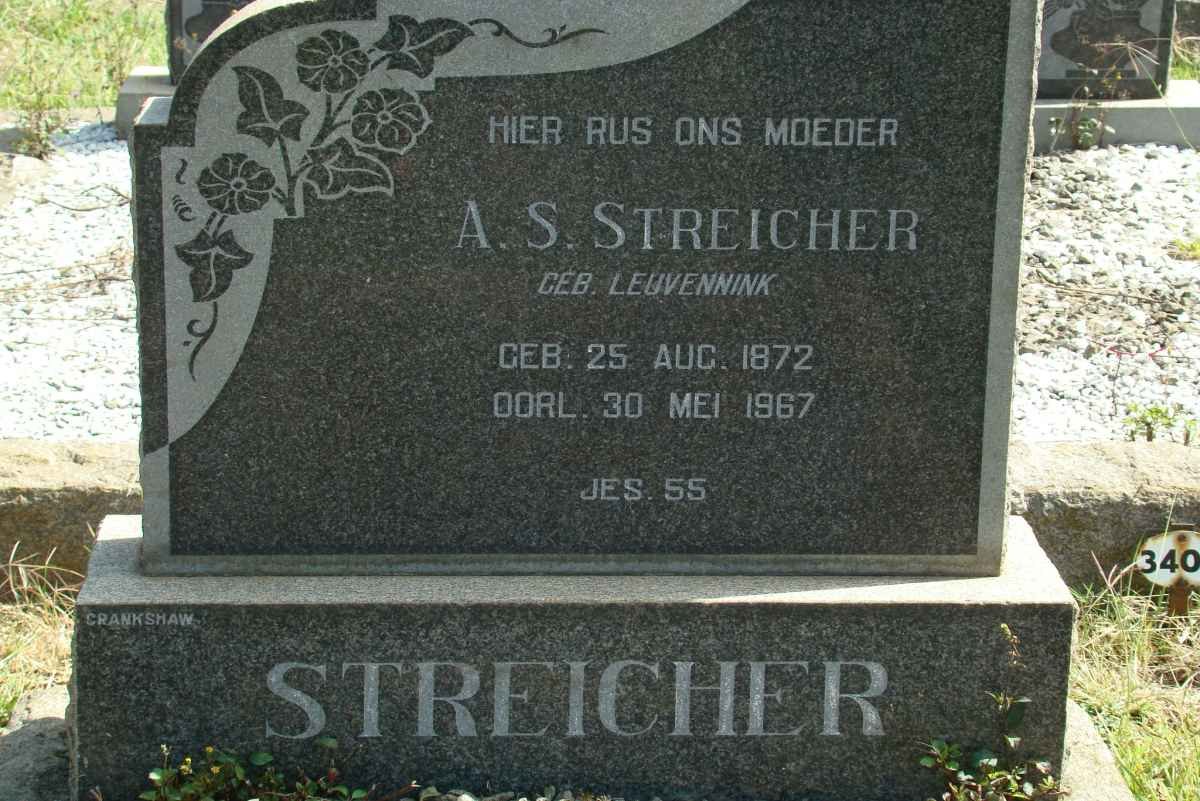 STREICHER A.S. nee LEUVENNINK 1872-1967