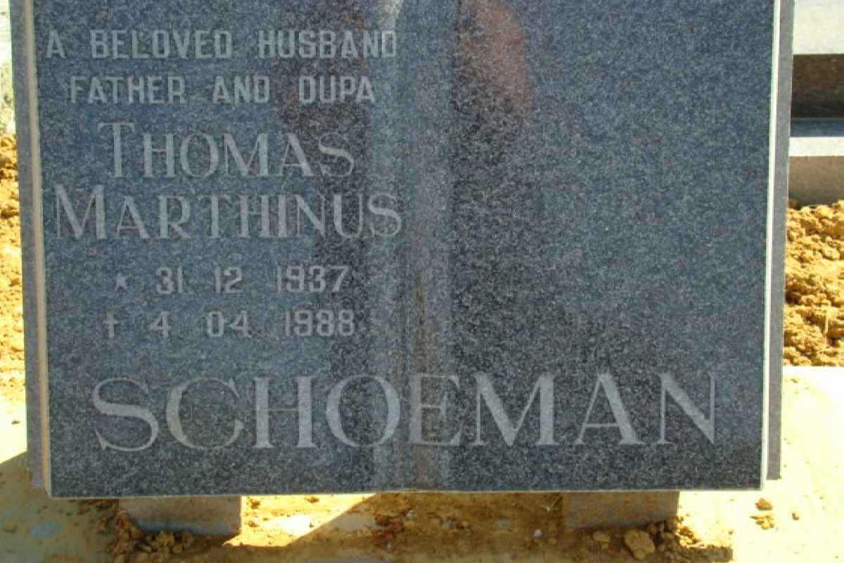 SCHOEMAN Thomas Marthinus 1937-1988