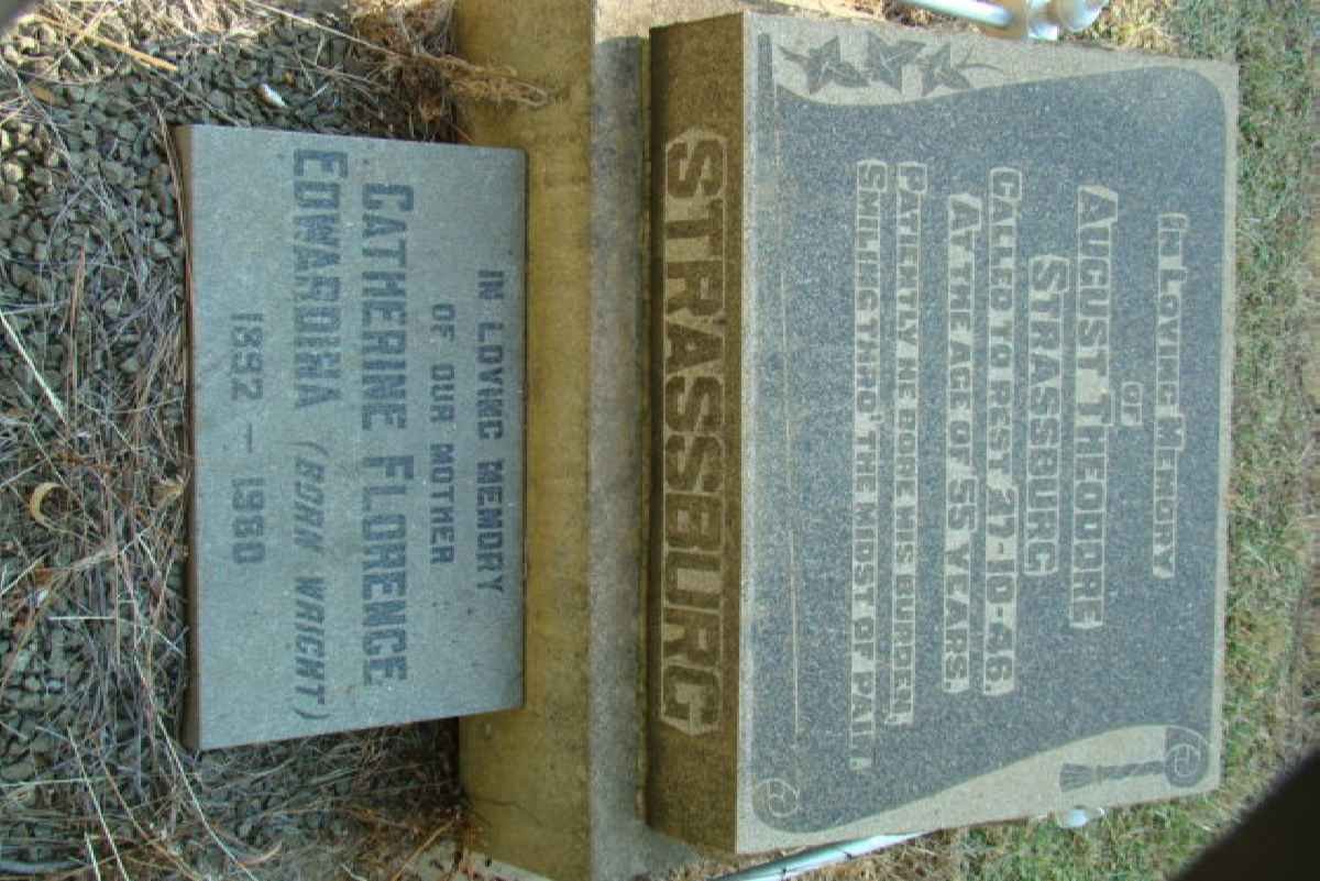 STRASSBURG August Theodore -1946 &amp; Catherine Florence Edwardina WRIGHT 1892-1980