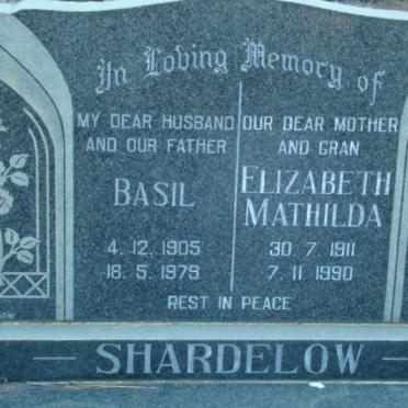 SHARDELOW Basil 1905-1979 &amp; Elizabeth Mathilda 1911-1990