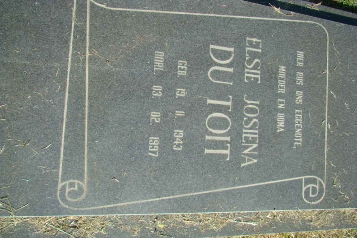 TOIT Elsie Josiena, du 1943-1997