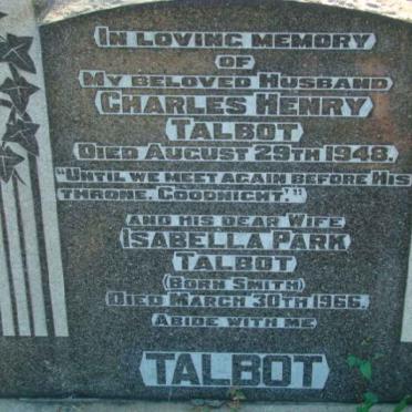 TALBOT Charles Henry -1948 &amp; Isabella Park SMITH -1966