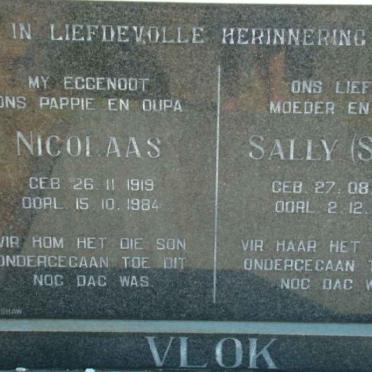 VLOK Nicolaas 1919-1984 &amp; S.C.S. 1927-1987
