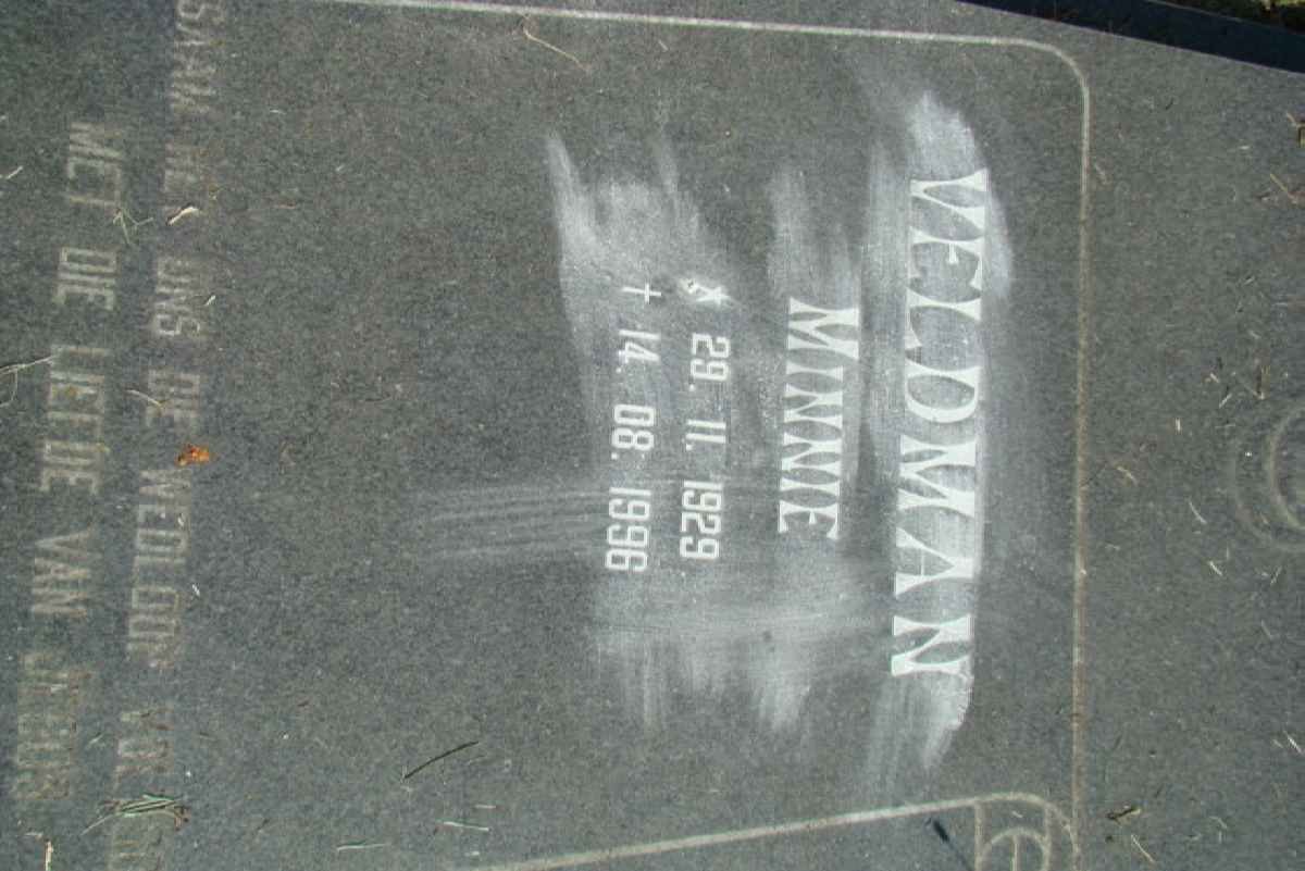 VELDMAN Minnie 1929-1996