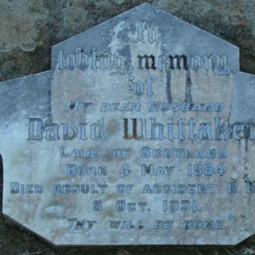 WHITTAKER David 1894-1931