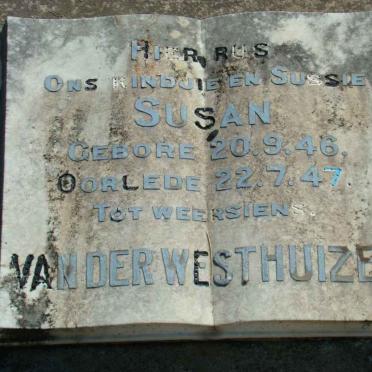 WESTHUIZEN Susan, van der 1946-1947