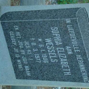 WESSELS Sophia Elizabeth 1906-1977