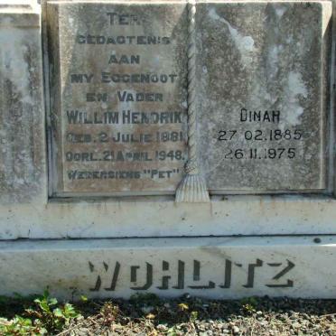 WOHLITZ Willim Hendrik 1881-1948 &amp; Dinah 1885-1975
