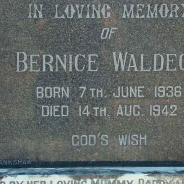 WALDECK Bernice 1936-1942