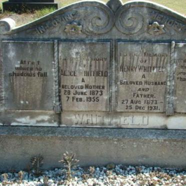 WHITFIELD Henry 1873-1931 &amp; Alice 1873-1955